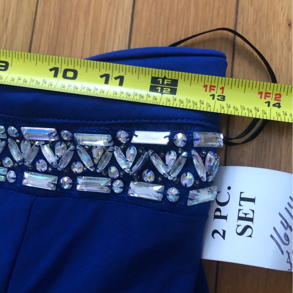 B. Darlin Royal Blue 2 Piece Formal Dress Set Size 7/8 Rhinestone Waist (Skirt) - Picture 6 of 9